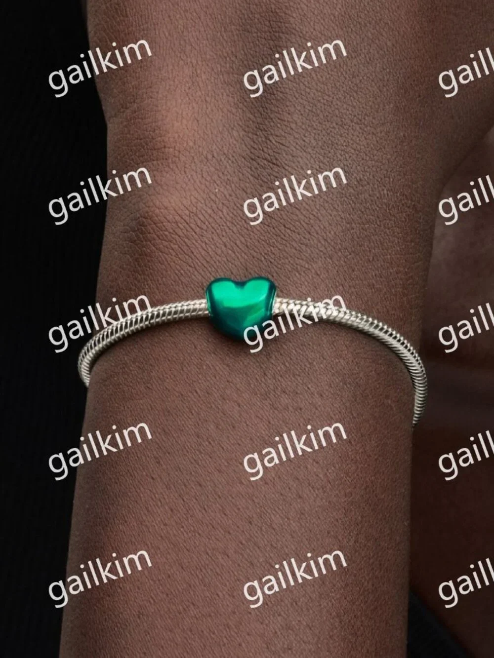 Pandora Metallic Green Heart Charm